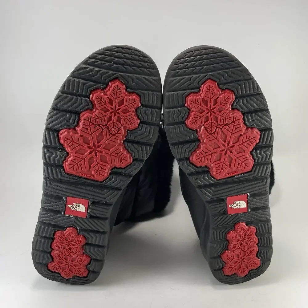 The North Face Nuptse Boots Womens 10 Goose Down Winter Snow Fur Black 616273